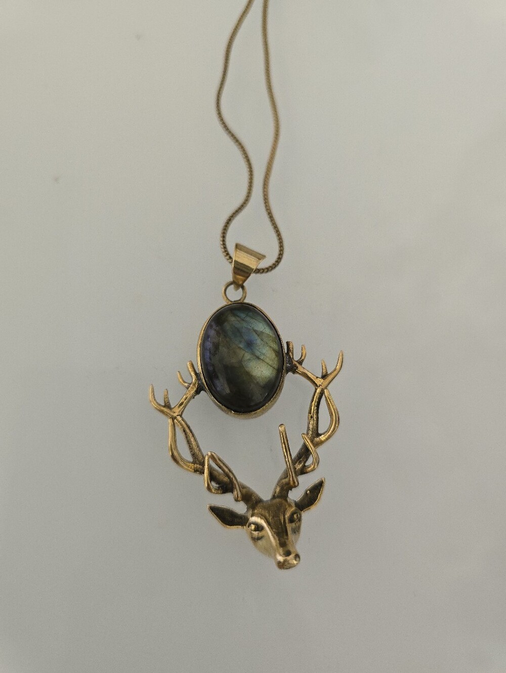 Labradorite Deer Antlers Necklace